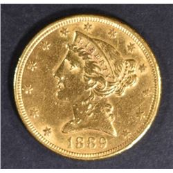 1889 $5 GOLD LIBERTY  BU  VERY SCARCE  MINT