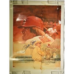 PETE ROSE SIGNED WHEATIES POSTER-AS IS
