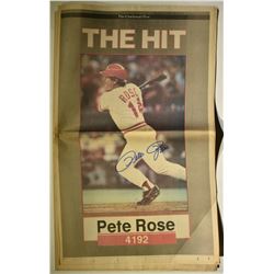 1985 CINCINNATI POST "THE HIT" SIGNED BY PETE ROSE