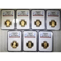 LOT OF 7 NGC GRADED PRESIDENTIAL DOLLARS: