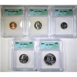 1951 PROOF SET  ICG GRADED