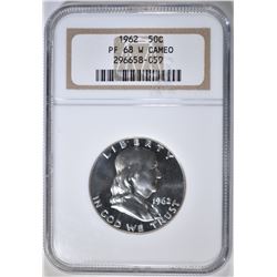 1962 FRANKLIN HALF DOLLAR  NGC PF-68  W CAMEO