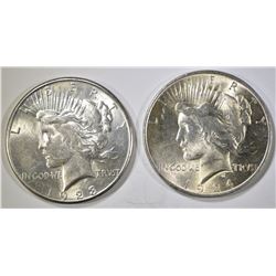 1923-S & 24 PEACE DOLLARS  BU