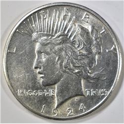 1924-S PEACE DOLLAR  AU/BU