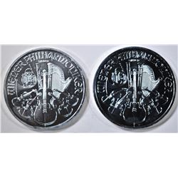 2012 & 15 ONE OUNCE SILVER PHILHARMONIC COINS