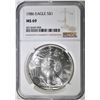 Image 1 : 1986 AMERICAN SILVER EAGLE, NGC MS-69