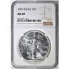 Image 1 : 1991 AMERICAN SILVER EAGLE, NGC MS-69