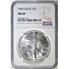 Image 1 : 1993 AMERICAN SILVER EAGLE NGC MS-69