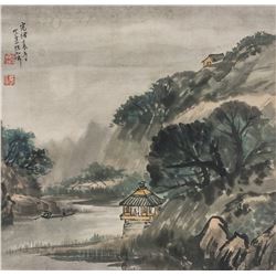 Wu Qingyun 18th C. Chinese Watercolor Landscape