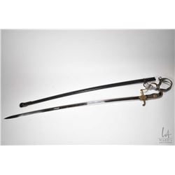 WWII German Nazi sword with scabbard. Manufactured by Robert Klass and marked with the kissing crane