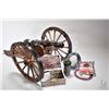 Image 1 : Miniature .69 caliber Spanish cannon. 26 1/2" with wooden carriage. Includes selection of cannon bal