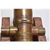 Image 4 : Miniature brass 10 3/4" cannon stamped Levesque on wooden cart
