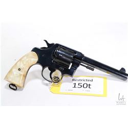 Restricted handgun Colt model New Service, .455 Eley six shot double action revolver, w/ bbl length 