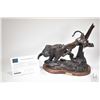 Image 1 : G.C. Wentworth "Trapped and Tormented" cast bronze sculpture on wooden base, with COA, 16" X 15 1/2"