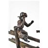 Image 4 : G.C. Wentworth "Pa's Buffalo Gun" cast bronze sculpture with cold painted ground cover on wooden bas