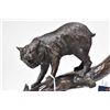 Image 2 : G.C. Wentworth Bobcat cast bronze sculpture on wooden base with COA, 11" X 8" X 5 1/2"
