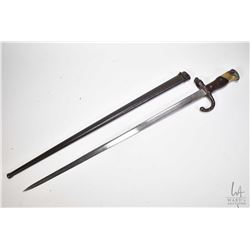 French 1878 GRAS bayonet marked on back of blade M d'armes de St. Etiennes 8 bre 1878 with metal sca