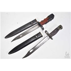 Two bayonets including a Lee Enfield No. 7 Bayor with metal scabbard and a Lee Enfield bayonet with