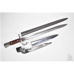 Two bayonets including Lee Enfield bayonet with dress scabbard and a 1909 Argentinean dress bayonet