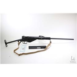 Non-Restricted rifle SaskSten model Sten MK 2, 9mm five shot semi automatic, w/ bbl length 18 3/4  [