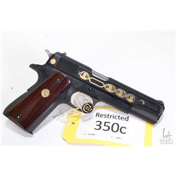 Restricted handgun Colt model Mk IV Series 70 Gold Cup, .45 Auto seven shot semi automatic, w/ bbl l