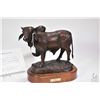 Image 2 : G.C. Wentworth "Brahama Bull" cast bronze on wooden base, numbered 1/20, 6" X 11 1/4" X 10 1/2" with