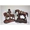 Image 1 : Two Austin Production cowboy themed sculptures, plaster with bronze style finish, both slightly dama