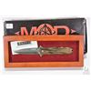 Image 1 : Mod Tactical "Blackhawk" folding knife with Damascus blade, in wooden display