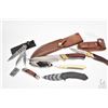 Image 1 : Six assorted knives including folding and hunting plus a vintage straight razor and a small multi to