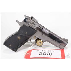 Prohib 12-6 handgun S&W model 639, 9mm Luger eight shot semi automatic, w/ bbl length 102mm [Satin s