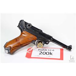 Prohib 12-6 handgun Luger model P08 (S/42), 9mm Luger eight shot semi automatic, w/ bbl length 102mm