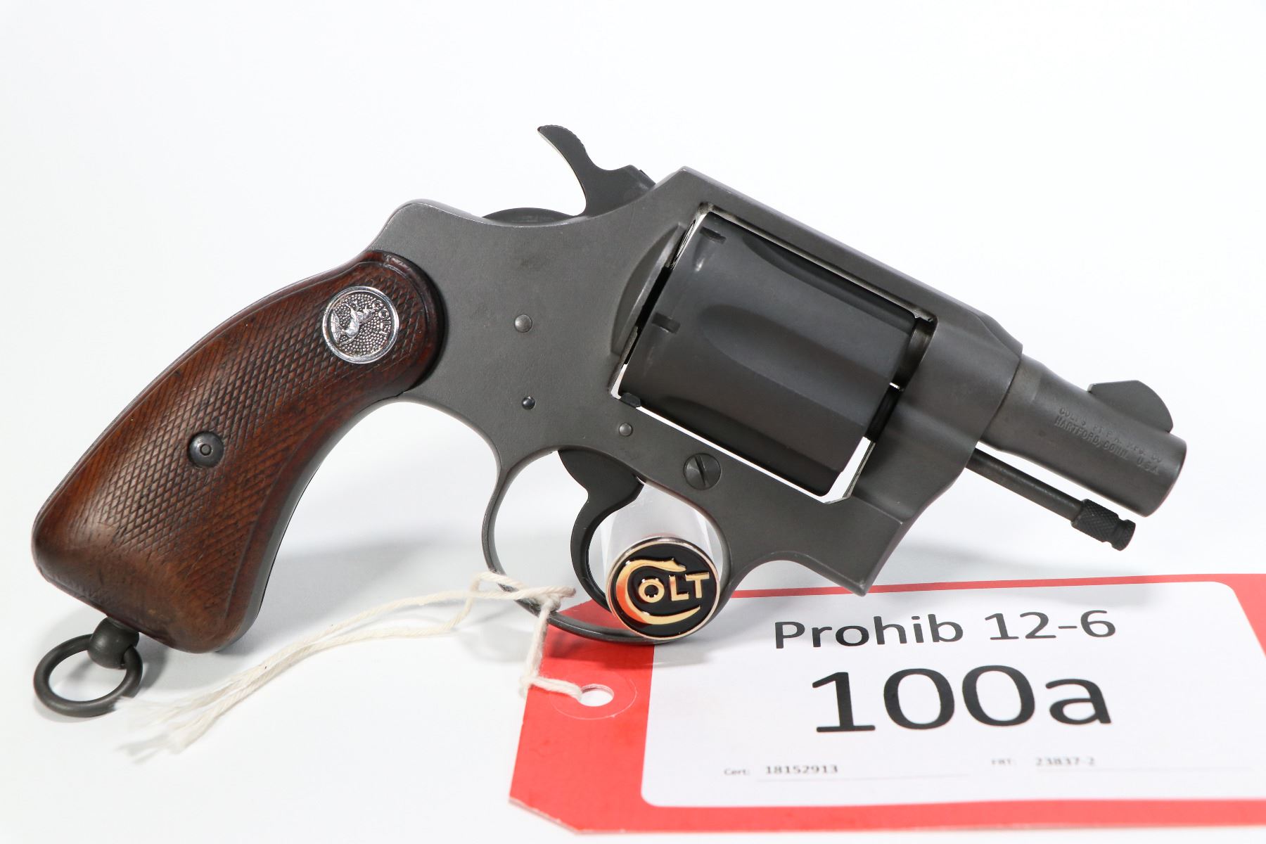 Prohib 12-6 handgun Colt model RHKP Detective Special, .38 S&W six shot ...