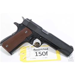 Restricted handgun Colt model M 1911 US Army, .45 ACP seven shot semi automatic, w/ bbl length 127mm