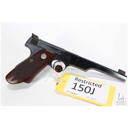 Restricted handgun Colt model Woodsman Match Target, . 22 LR ten shot semi automatic, w/ bbl length