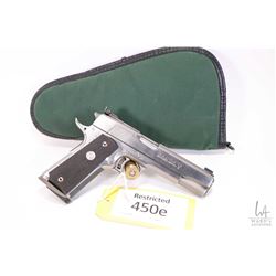 Restricted handgun Colt model Gold Cup Trophy, .45 Auto seven shot semi automatic, w/ bbl length 127