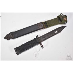 Colt branded bayonet marked EXP. Sam. #03 with scabbard