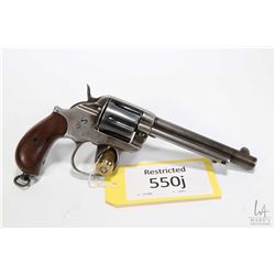 Restricted handgun Colt model 1878 Double Action Alaska, .45 Colt six shot double action revolver, w