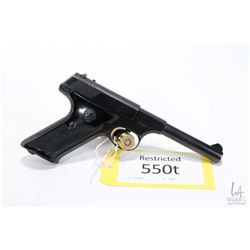 Restricted handgun Colt model Huntsman, .22 LR ten shot semi automatic, w/ bbl length 114mm [Blued f