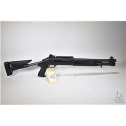 Restricted shotgun Benelli model M4 Super 90, 12 gauge 2 3/4" & 3" semi automatic, w/ bbl length 14"