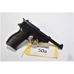 Restricted handgun Walther model P38 (cyq), 9mm luger eigh shot semi automatic, w/ bbl length 125mm