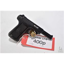 Prohib 12-6 handgun Savage model 1907, 7.65mm ten shot semi automatic, w/ bbl length 95mm [Blued fin