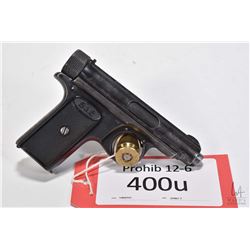 Prohib 12-6 handgun Sauer & Sohn model 1913, 7.65mm seven shot semi automatic, w/ bbl length 76mm [B