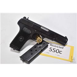 Restricted handgun Tokarev model TT33 (RSA, Tula), 7.62mm Tokarev eight shot semi automatic, w/ bbl 