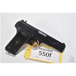 Restricted handgun Tokarev model TT33 (RSA, Tula), 7.62mm Tokarev eight shot semi automatic, w/ bbl