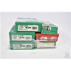 Six loading dies including RCBS .243 Win, RCBS .22-250 Rem, RCBS .223 Rem, RCBS .303 Win, RCBS 6mm R