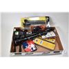 Image 1 : Selection of optics including vintage Fisher-Dietz 4X32 scope, an Aim Master 3X9X32 scope, assorted 