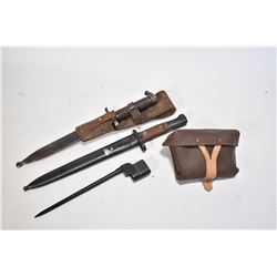 Three bayonets including a Swedish M-96, a Russian Mauser bayonet and a Enfield spike bayonet plus a