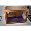 Image 1 : Oak framed showcase/ display cabinet with single glass shelf, glazed top, front and sides plus doubl