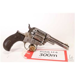 Prohib 12-6 handgun Colt model 1877 Lightening, .38 Long six shot double action revolver, w/ bbl len