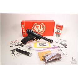 Restricted handgun Ruger model MK I Target, .22 LR ten shot semi automatic, w/ bbl length 140mm [Blu